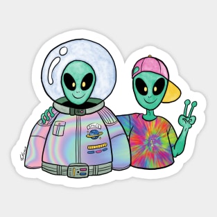 Alien friends Sticker